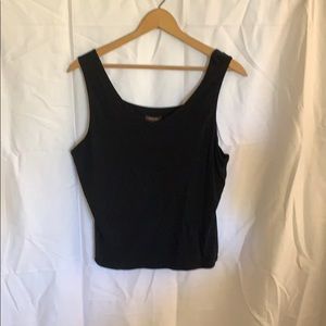 Tesori black lined silk tank